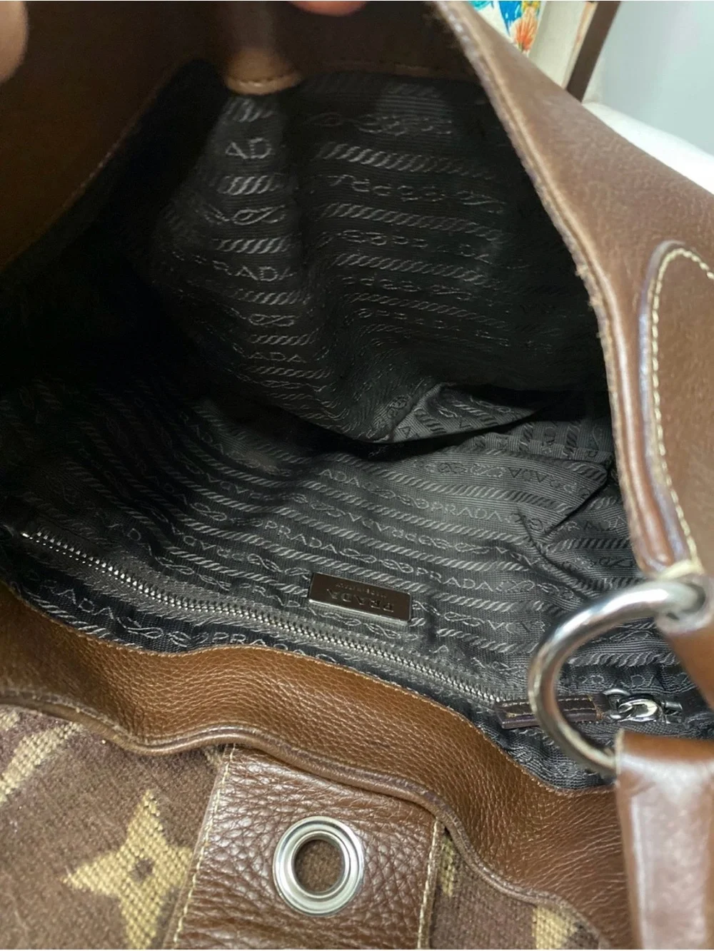 Prada Vitello Daino Buckle shoulder bag
